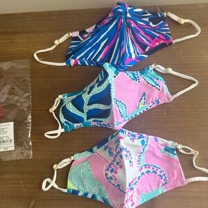 NWT Lilly Pulitzer kids face masks (3 Pack) new